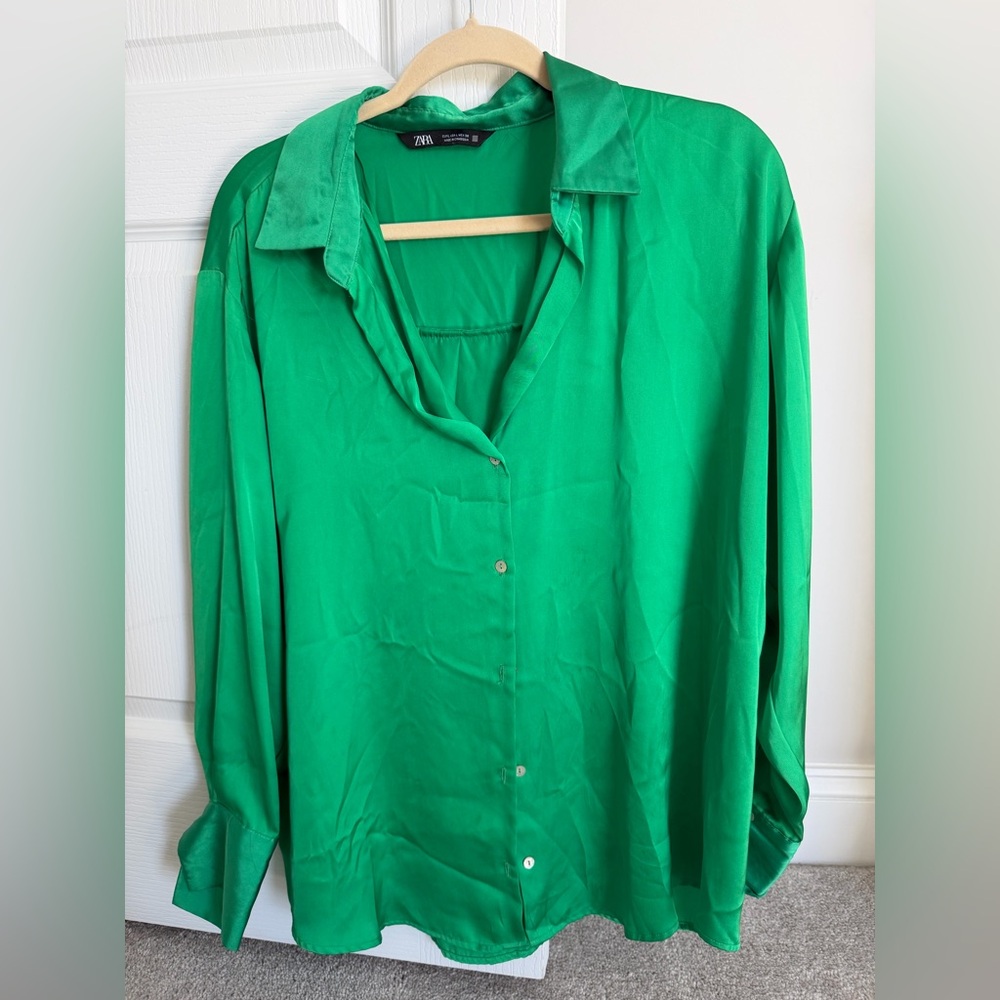 Zara Vibrant Green Top